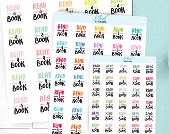 Read A Book Planner Stickers, 3 Sizes with Tiny, Small, and Large, Removable