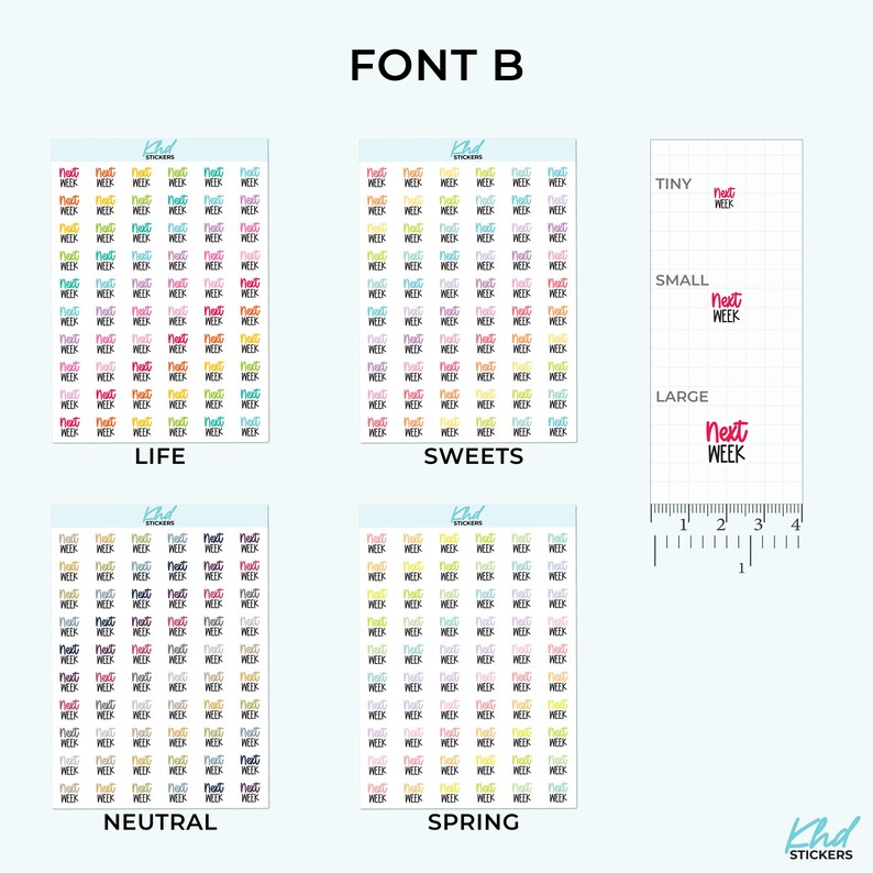 Next Week Planner Stickers, 3 Sizes with Tiny, Small, and Large, Removable-KHDStickers-
