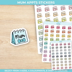 Mum Appts Planner Stickers, drei Größen, einschließlich winziger, abnehmbarer