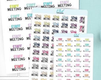 Staff Meeting Planner Stickers, 3 Sizes with Tiny, Small, and Large, Removable
