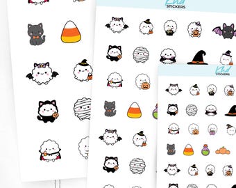 Scallop Halloween Planner Stickers