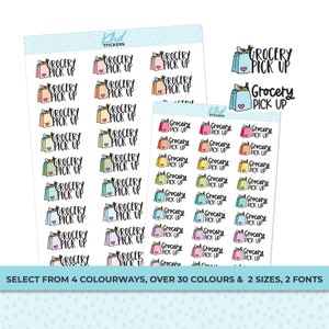 Grocery Pick Up Stickers, Planner Stickers, Removable