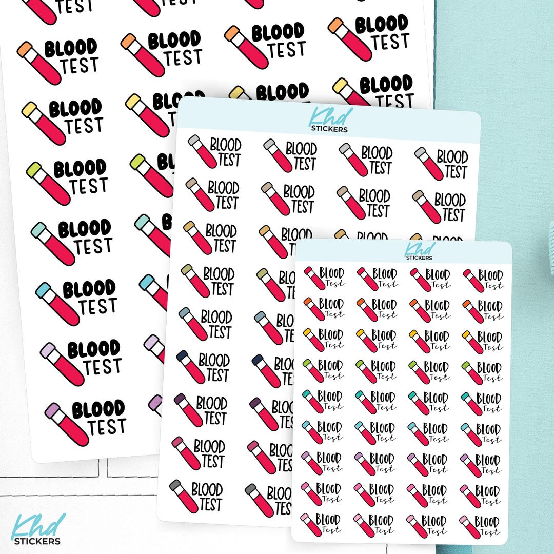 Blood Test Planner Stickers, 3 Sizes With Tiny, Small, and Large ...