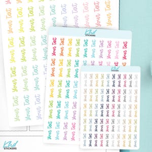 Custom Script Planner Stickers, Design Your Own Word Stickers, Tiny Small Large, Clear or Colour Personalised Stickers
