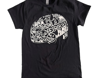 Extra grote Roller Derby, schaats-T-shirt, als je geen mooi helmstickerontwerp kunt spelen