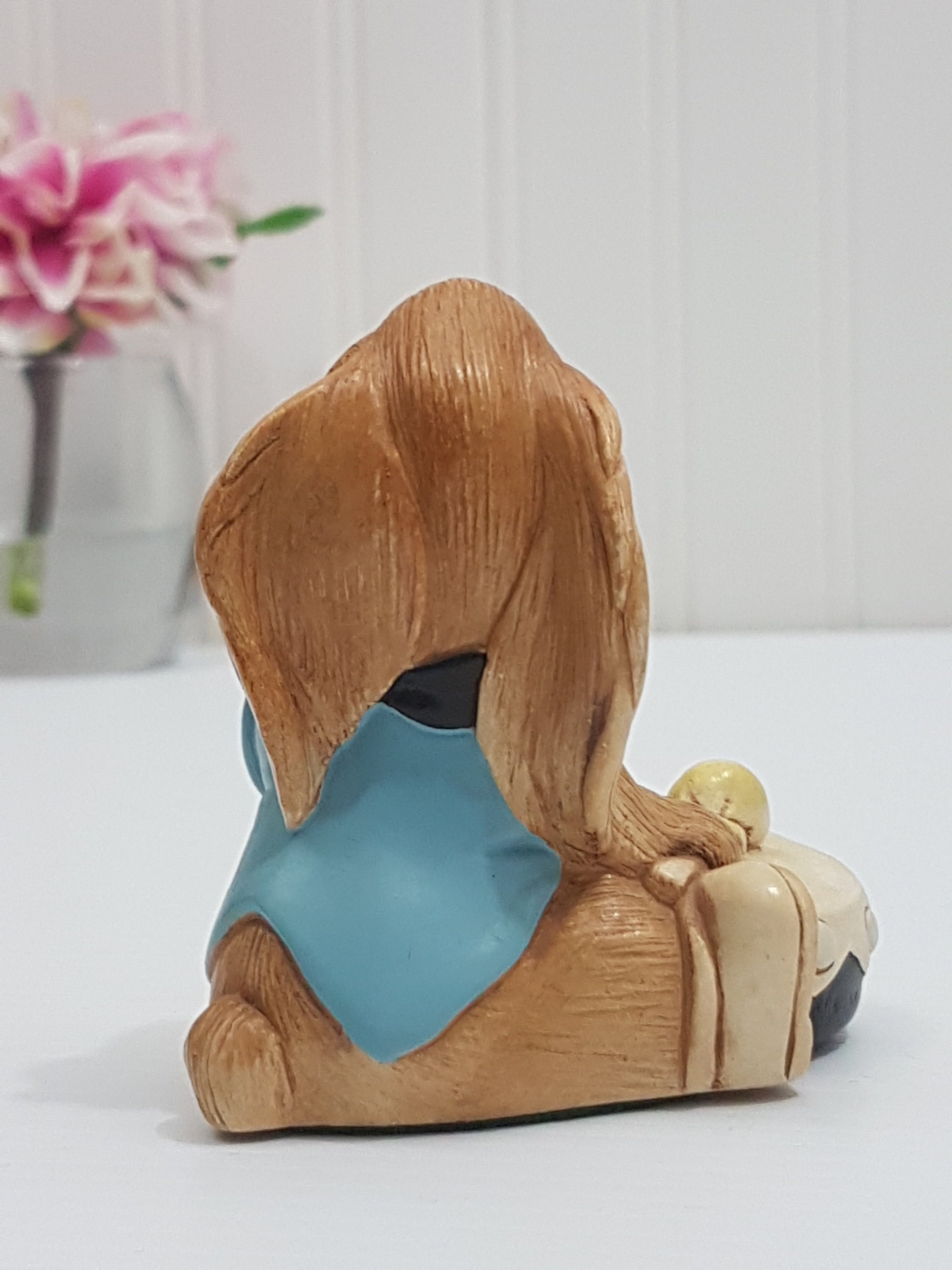 PenDelfin BONGO Playing a Drum, Blue Jacket & Black Drum, 1964-1987, Made in England
