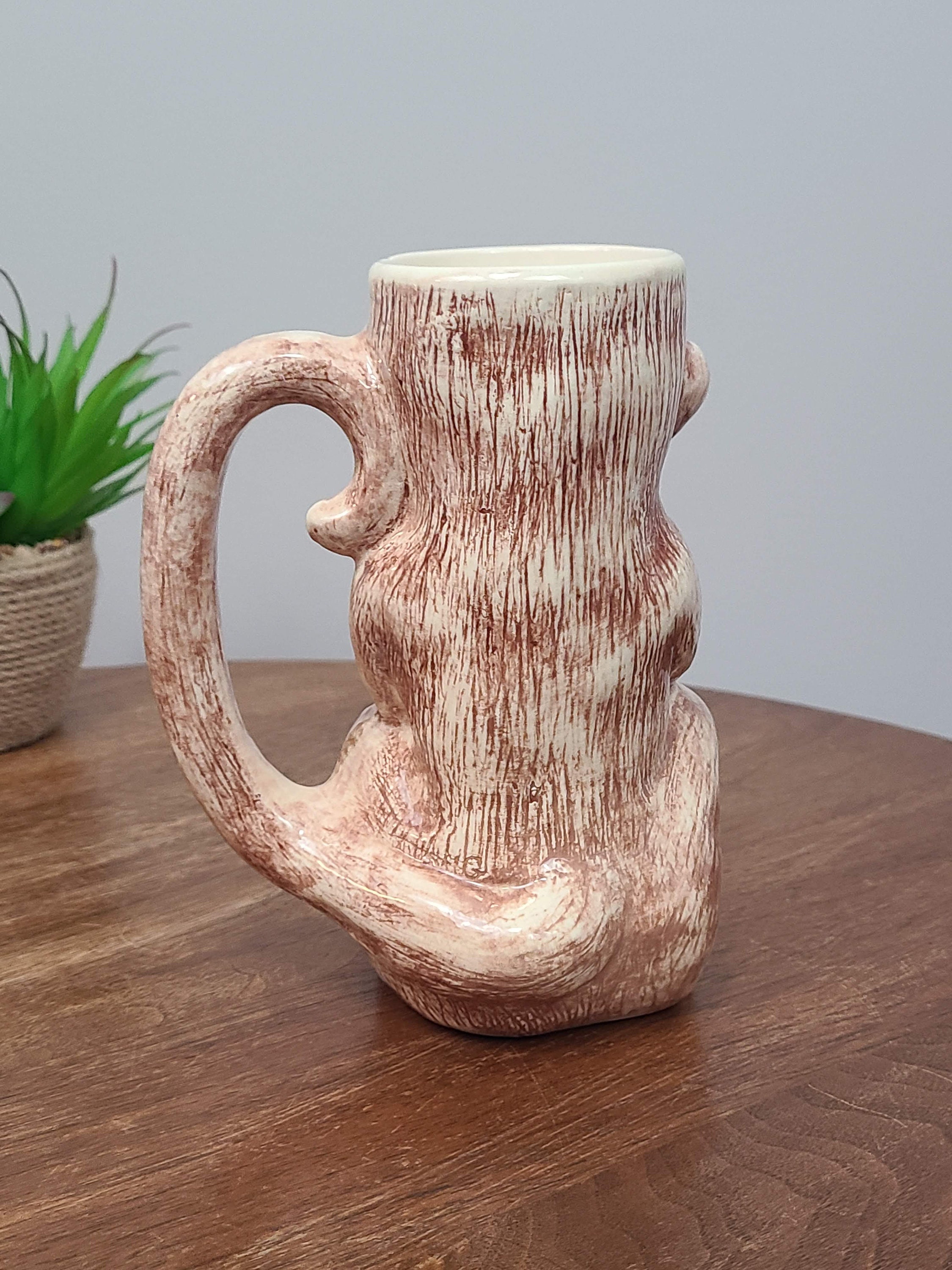 Pearl City Tavern Hawaii Monkey Mug, Tiki Bar, Figural Girl Monkey Tail