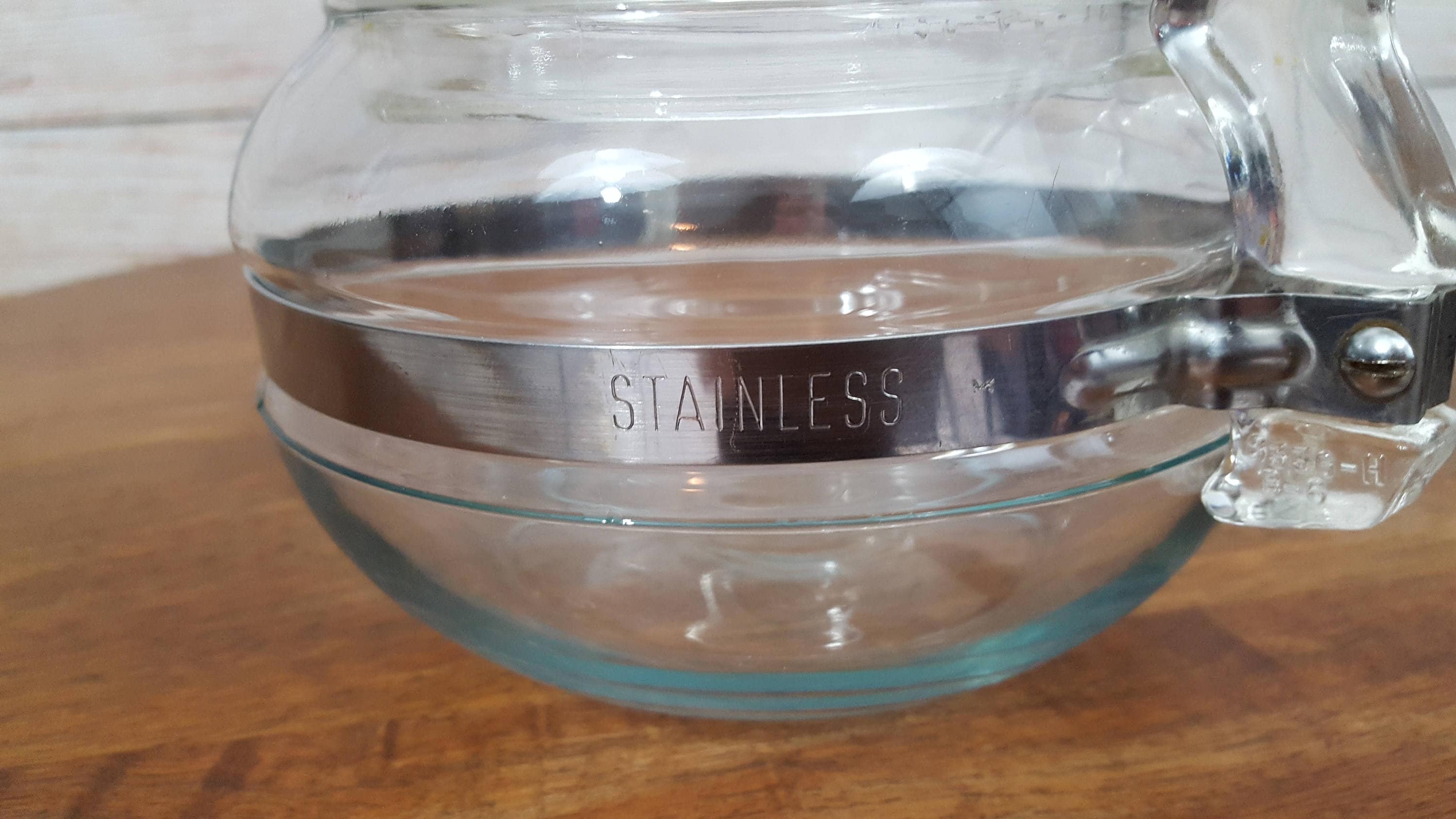 Pyrex Teapot, Flameware, Clear Glass, Stove Top/Flame Proof, Stainless