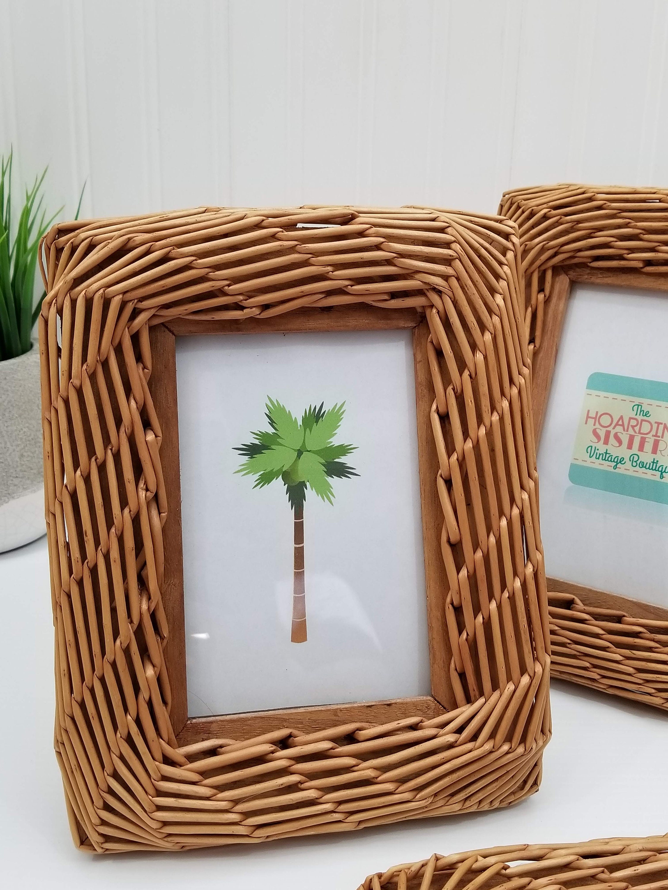 Wicker, Rattan & Wood 4 x 6 Photo Frames, Cardboard Back ...