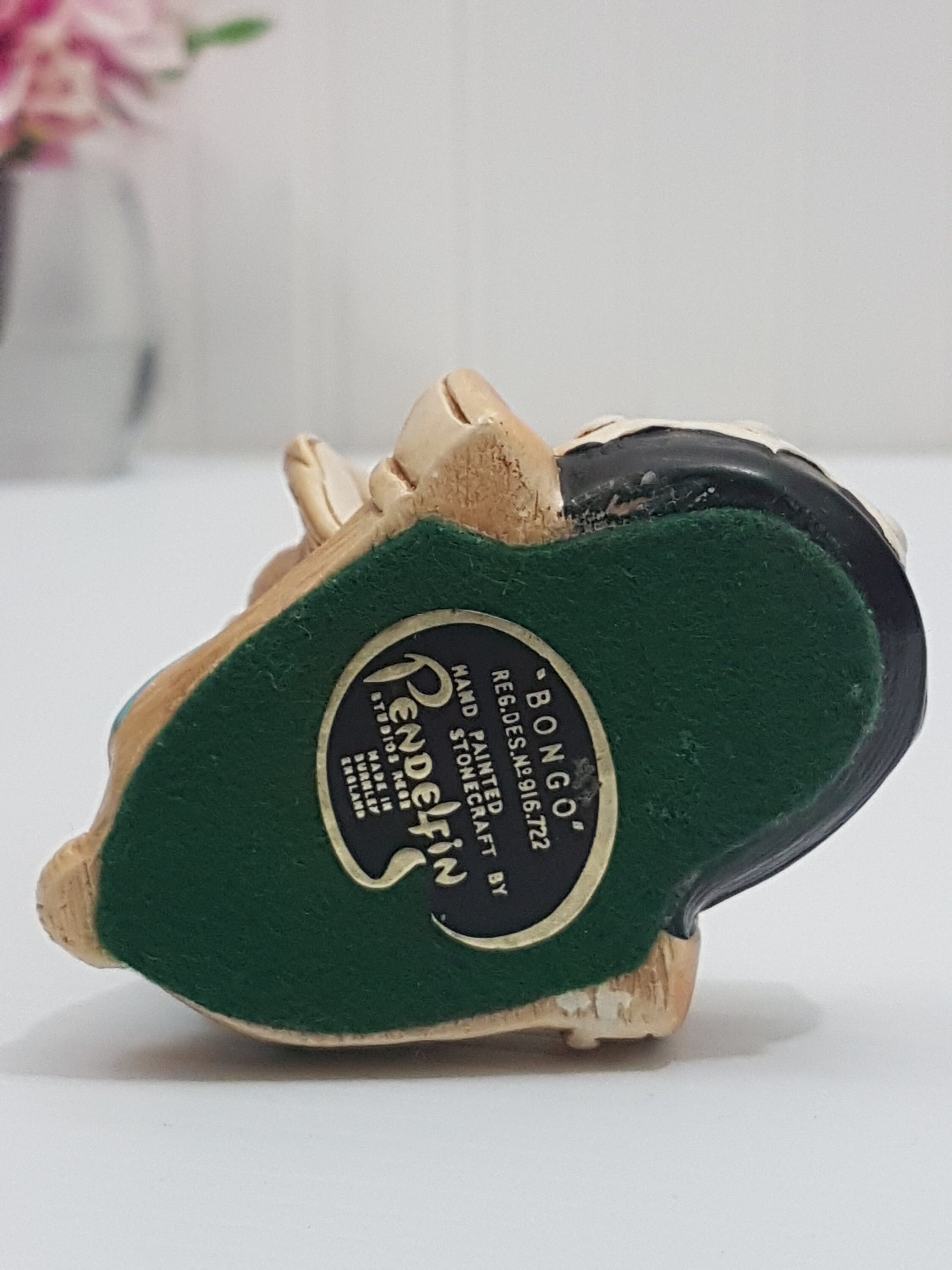 PenDelfin BONGO Playing a Drum, Blue Jacket & Black Drum, 1964-1987, Made in England