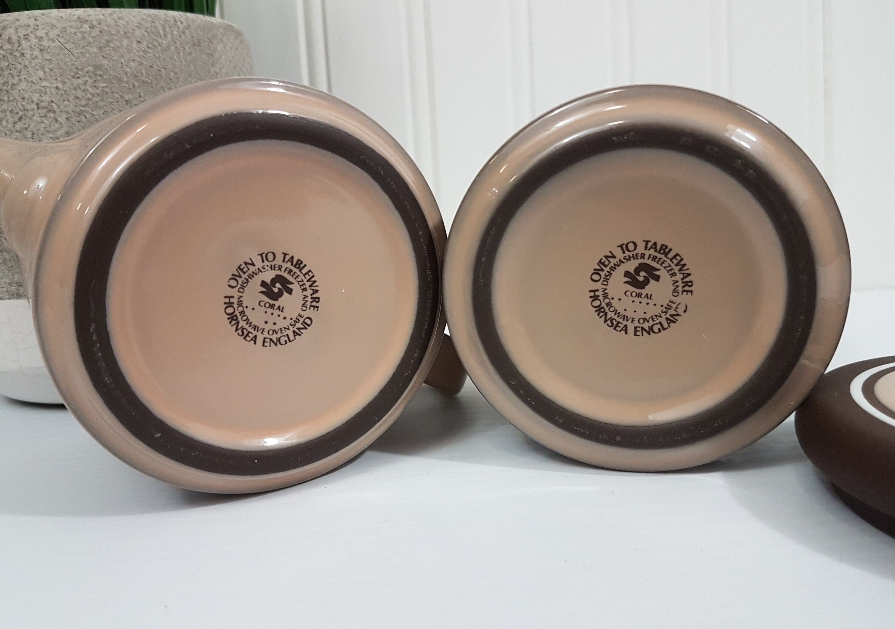 Vintage Hornsea Coral Lidded Sugar and Cream Set, Milk Jug, Hard to