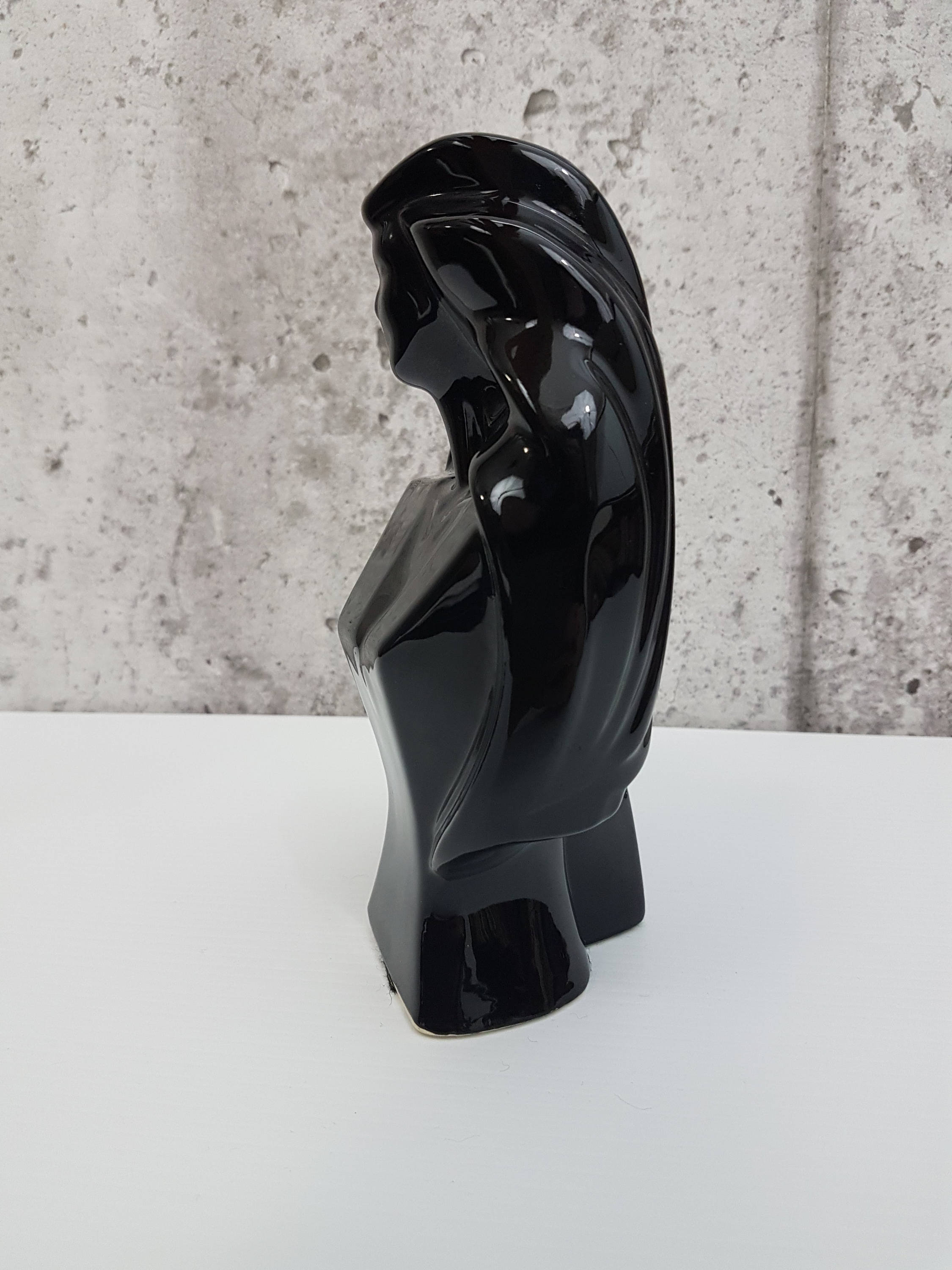 RESERVED to 1980, Black Ceramic Couple Bust, Man and Woman, Art Deco ...