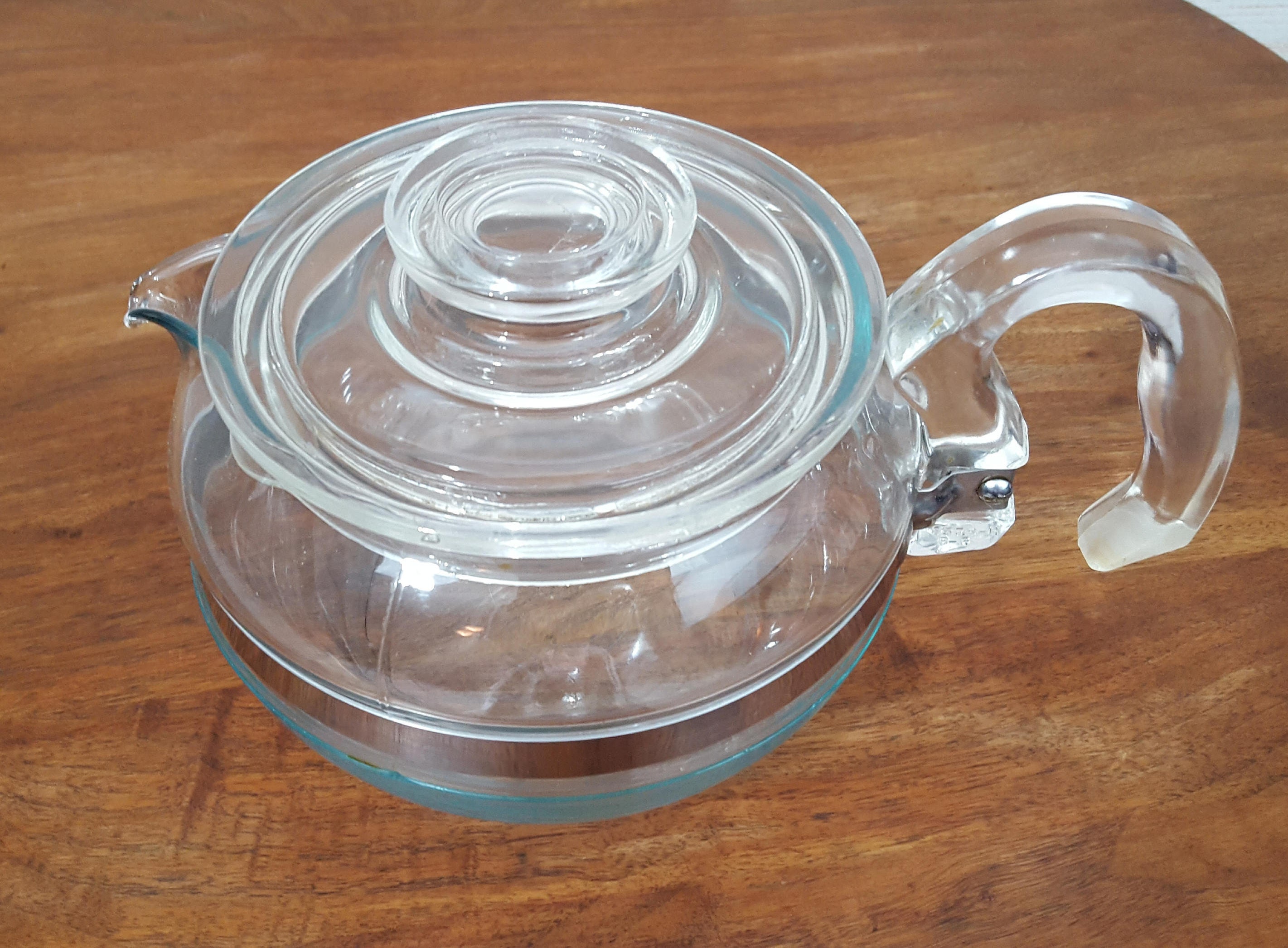 Pyrex Teapot, Flameware, Clear Glass, Stove Top/Flame Proof, Stainless