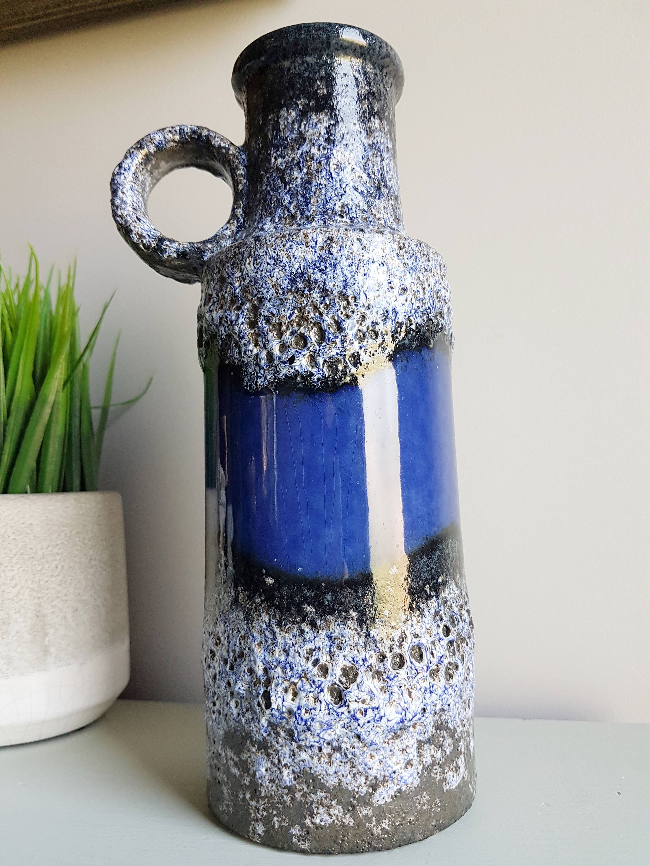 Beautiful Jug Vase by Scheurich 40128 West German Pottery, Fat Lava