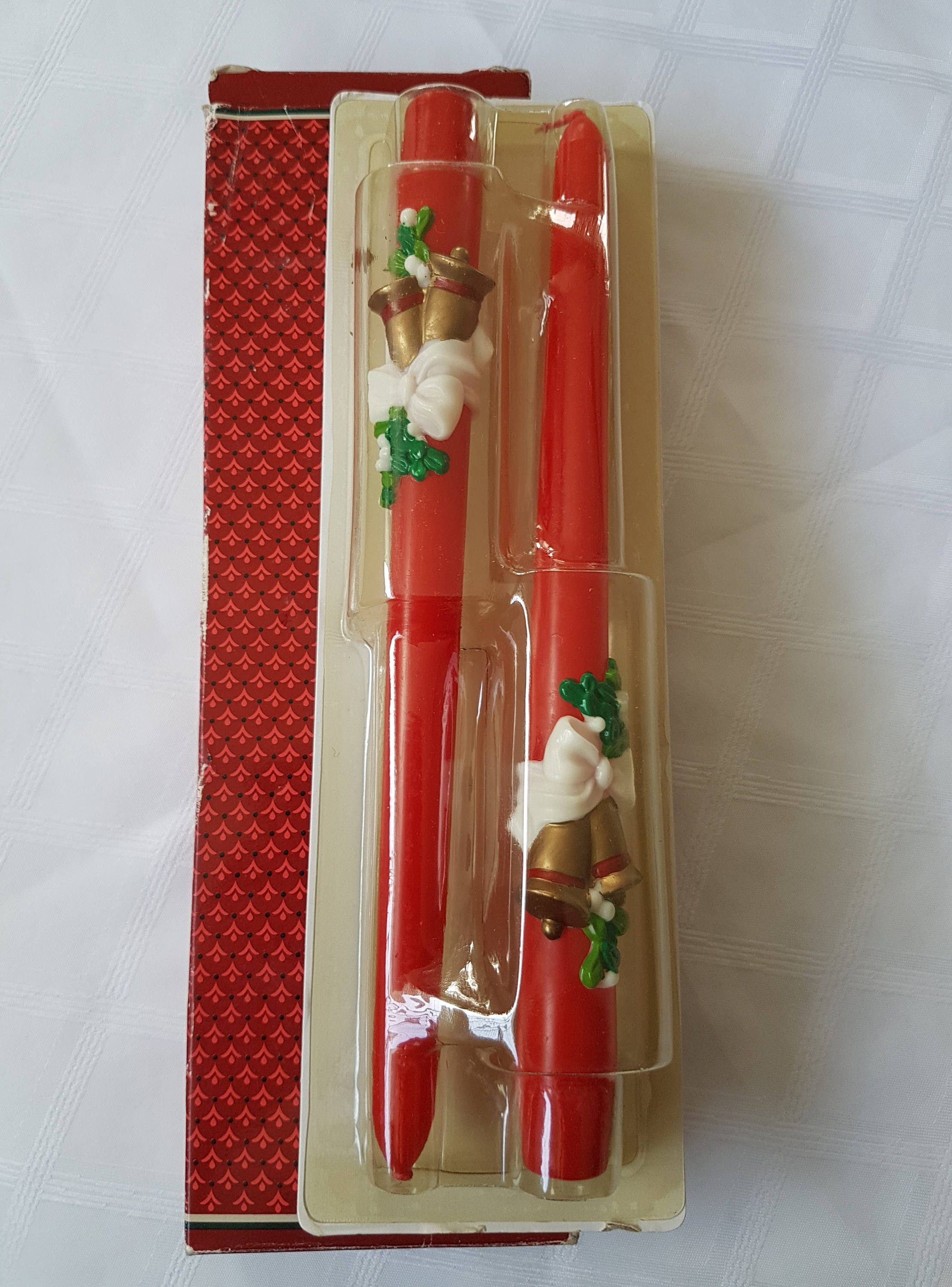 Avon Christmas Chimes Taper Candles, Set of 2, Bayberry Fragrances
