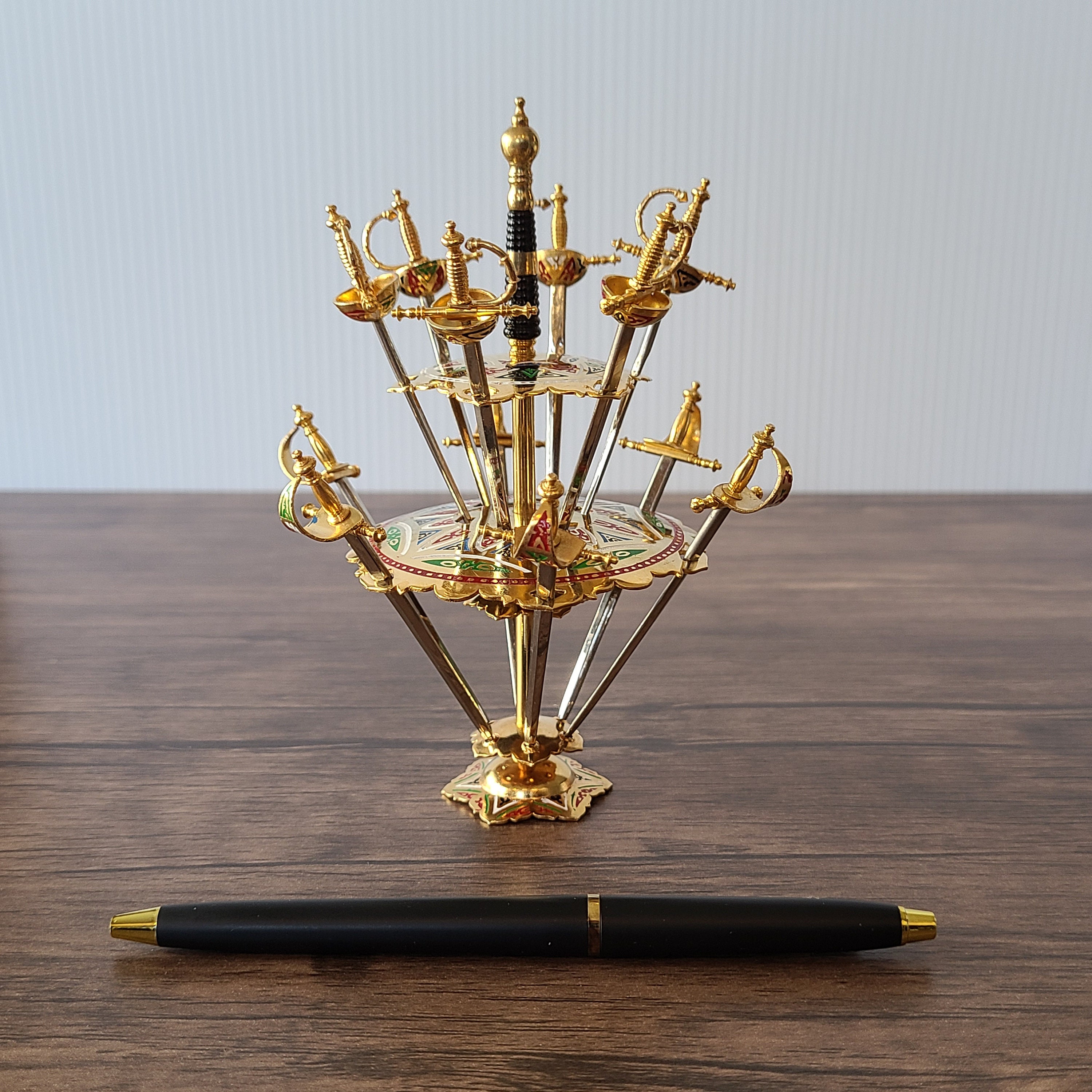 Mid Century Tiered SWORD Cocktail or Appetizer Picks with 12 Picks