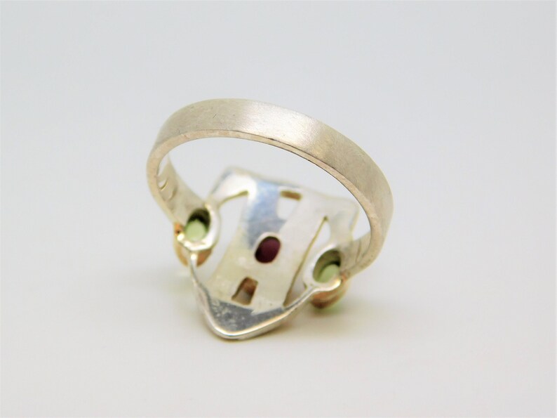 Paula Bolton MARGARET MACDONALD Collection Designer Scottish Gold Silver Garnet Peridot Ring Bracelet Glasgow Mackintosh
