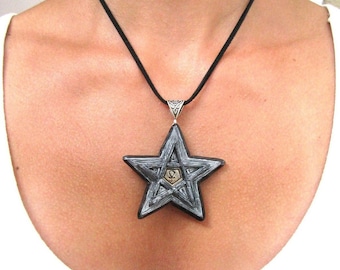 Pentagram necklace Girl power Spiritual jewelry Wiccan necklace Silver star feminist necklace gift Venus symbol Protection pagan jewelry