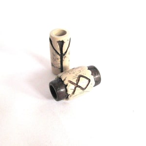 Dreadlocks beads for dreads Beard beads hole- 7 mm SET OF 2 Beard men gift Beard Pagan beads Hippie hair beads Celtic dreadlock Norse beads