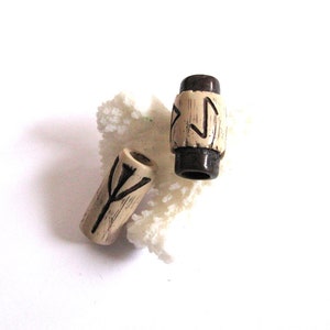 Dreadlock beads SET OF 2 - 7mm mini beads for dreads, Beard beads Celtic beads for men, Hair beads Beard mini beads Hair jewelry findings