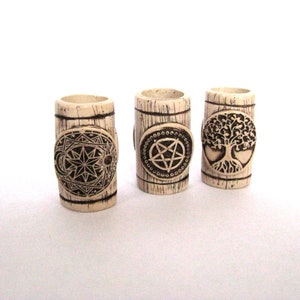 Dreadlocks Beads for dreads hole- 1.4 cm / 0.55&quot; Unusual beads for dreads Hippie hair beads, Celtic dread beads Pagan dreadlocks Witchcraft