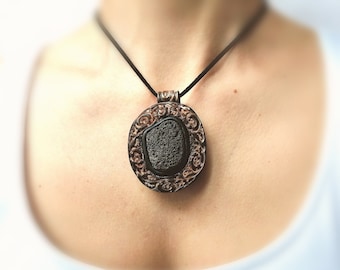 Healing statement Aromatherapy handmade necklace Esential oil necklace Lava rock Birthstone jewelry Diffuser necklace Gift idea for women