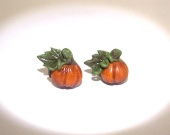 Stud earrings Minimalist tiny earrings Halloween pumpkin earrings Orange cute small earrings Simple earrings Autumn jewelry Fall jewelry