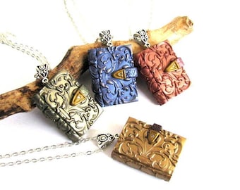 Miniatuur boek ketting Mini boek ketting Boek minnaar cadeau Boek worm cadeau Boek hanger Mini boek charme Leesachtige sieraden cadeau Bibliothecaris cadeau