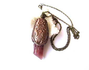 Rood kristal Kwarts ketting cadeau Healing kristal geboortesteen ketting Chakra ketting cadeau Rode Mandarijn Quartz ketting Sterkte Ketting