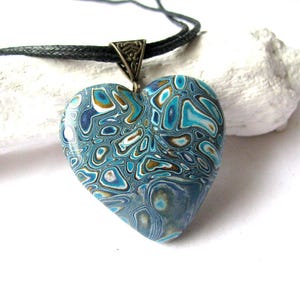 Heart necklace Blue Heart Necklace Love heart necklace Blue Boho jewelry Women jewelry gift Jewelry gift Gift for her Heart necklace for her