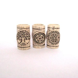 Hippie jewelry gift Dreadlock beads Beads for dreads gift Pagan beads hole 1.4 cm / 0.55&quot; Wicca dread beads Witchcraft Celtic dread beads