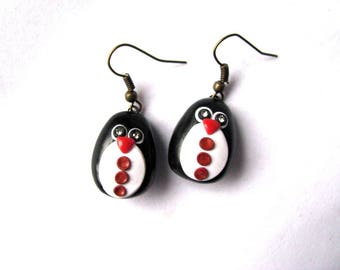 Penguin earrings Simple earrings Cute earrings Penguin small earrings Drop earrings Mini dangle earrings Charm earrings gift Animal jewerly