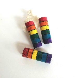 Dreadlocks beads for dreads SET of 3 hair beads Hole 0.39&#39;&#39; LGBTQ hair festival beads Hair accessories Pride flag rasta locs handmade beads