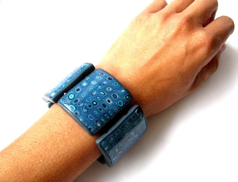 Big blue bracelet Blue beaded bracelet Beaded bracelet gift Blue Boho bracelet Festival jewelry Stacking bangle Bohemian bracelet gift