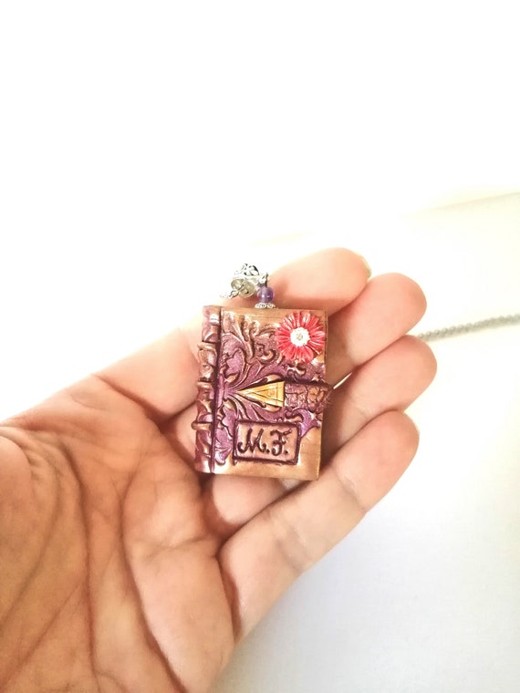 Collana Con Ciondolo Libro Per Amanti Della Lettura - Acciaio Inossidabile, Regalo Per Insegnanti E Lettori, Con Sacchetto Di Velluto