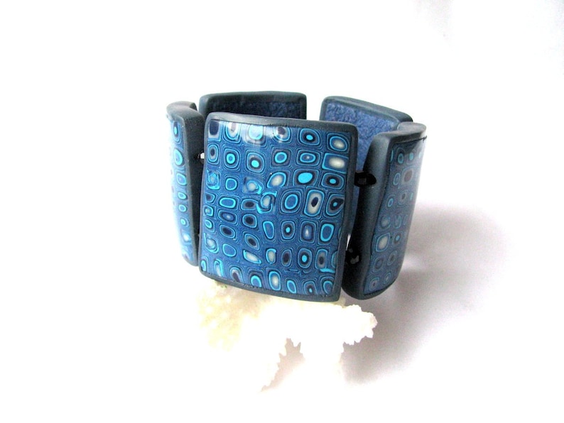 Big blue bracelet Blue beaded bracelet Beaded bracelet gift Blue Boho bracelet Festival jewelry Stacking bangle Bohemian bracelet gift