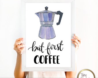 Real Coffe, Watercolor, Wall Art Printable ,Interior Design,  Decor, Kitchen prints, kitchen prints, Watercolour art print,