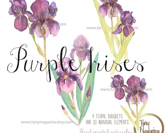 Purple Irises Wedding Elements, 4 arrangements added , PNG, Flowers, Burlap, Frames, spring, Rustic, arrangement, bouquet, for invitations