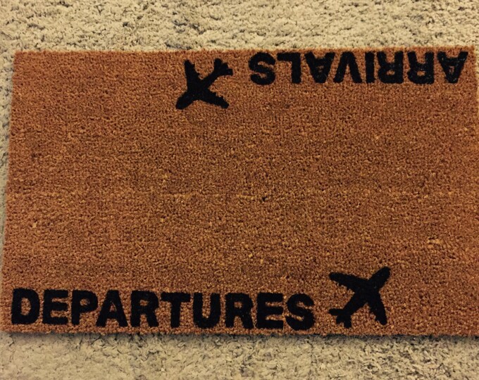 Aviation Doormat Departure and Arrivals With Airplanes - Etsy