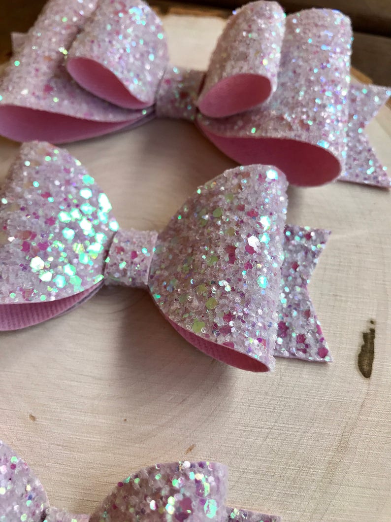 Candy Pink Glitter Hair Bow Pink Hair Bow Pink Hair Bow Etsy