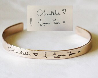 Handwriting Jewelry | Custom Handwriting Bracelet | Memorial Jewelry Personalised Engraved Gift, Memorial Actual Handwriting Cuff