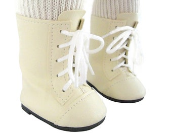 Cream 1800's Boots for 18" Historical Era Dolls such as Samantha Kirsten