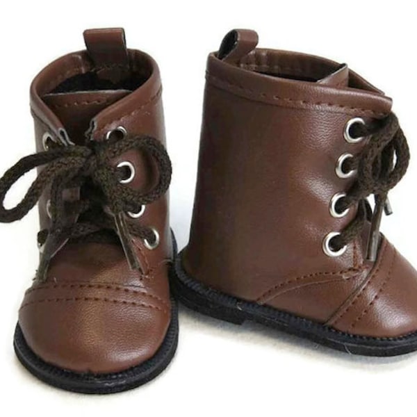 Brown Work Boots for 18" Historical Era Dolls such as Addy Kirsten