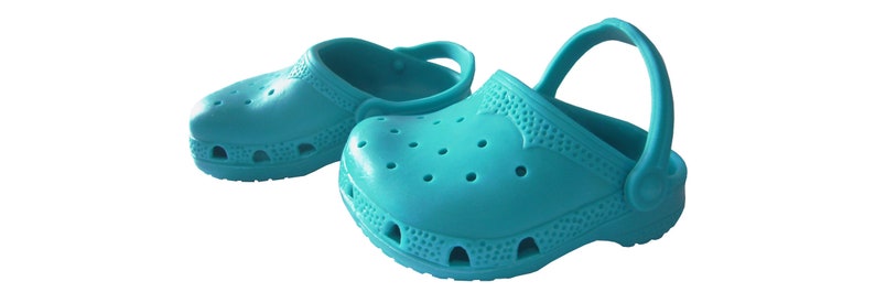 Made to fit Dolls 18 dolls or 15 Bitty Baby Teal Blue Kroc Shoes image 1
