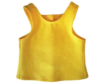 Made to fit 18" Dolls such as American Girl Bright Yellow Knit Tank Top T-Shirt
