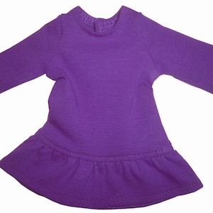 Made to fit Dolls such as American Girl 14.5 inch Wellie Wishers Doll Purple Knit Ruffle Tunic Top