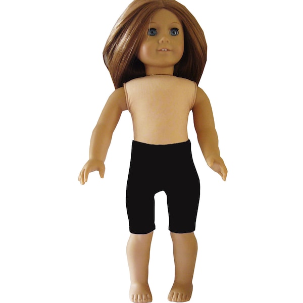 Made to fit 18" Dolls such as American Girl Black Bike Shorts Leggings