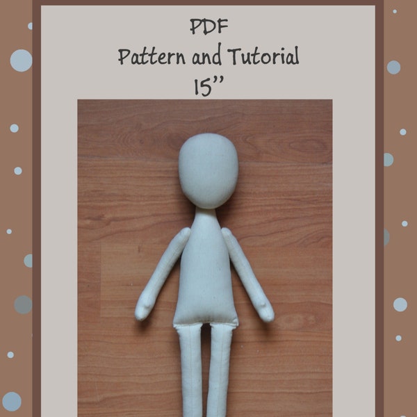 PDF, Cloth Doll Pattern 15" , Anna Doll, PDF Sewing Tutorial,Soft Doll Pattern