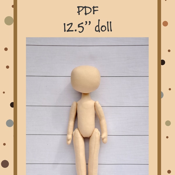 PDF, Cloth Doll Pattern,PDF Sewing Tutorial,Soft Doll Pattern