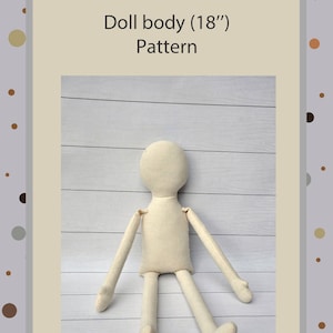 PDF, Cloth Doll Pattern 18 &quot; ,Soft Doll Pattern, primitive doll
